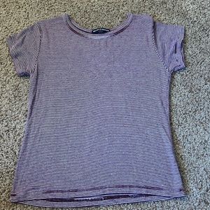 Brandy Melville Striped Burgundy and White Shirt